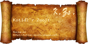 Kotlár Zsolt névjegykártya